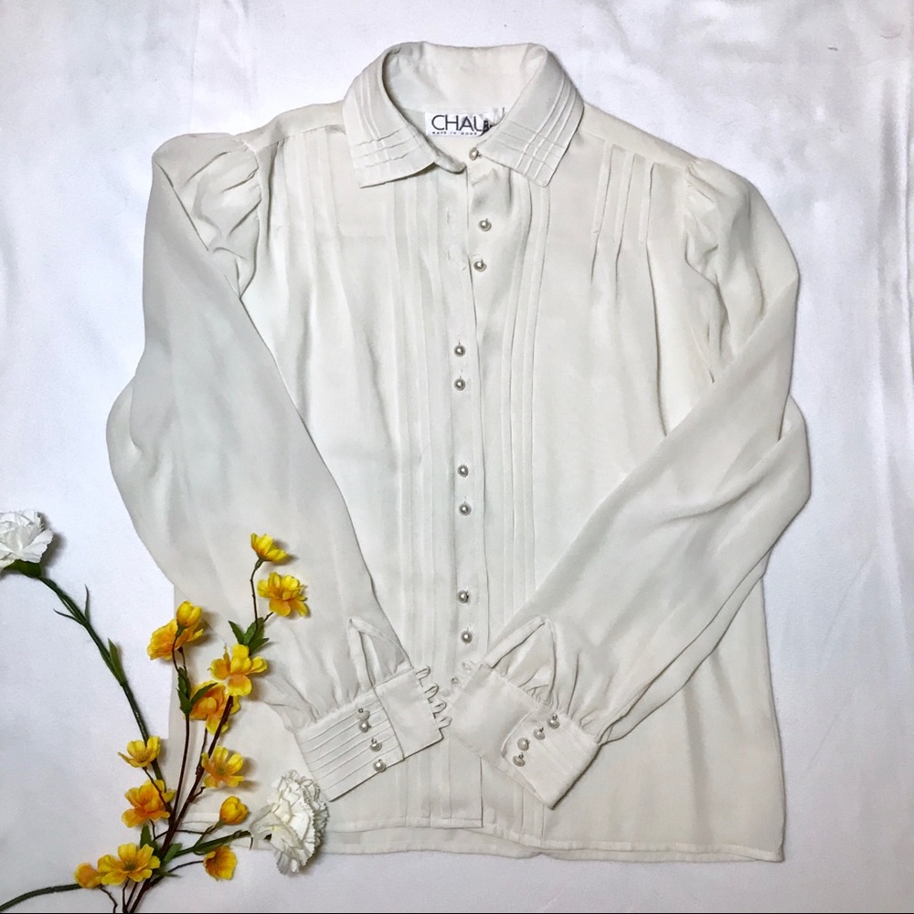 Vintage Pearl Button Blouse